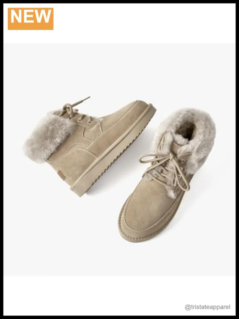 Women's Fur Lined Snow Boots, Lace-up Platform Ankle Bootie